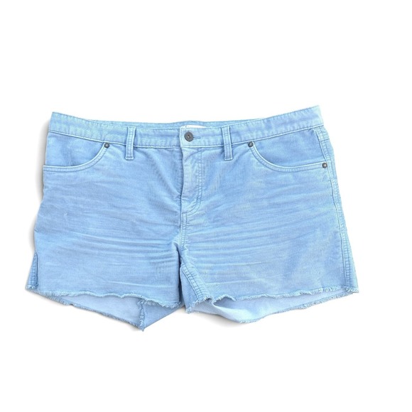 Carve Designs Pants - Carve Designs Light Blue Corduroy Raw Hem Shorts Womens Organic Cotton Stretch